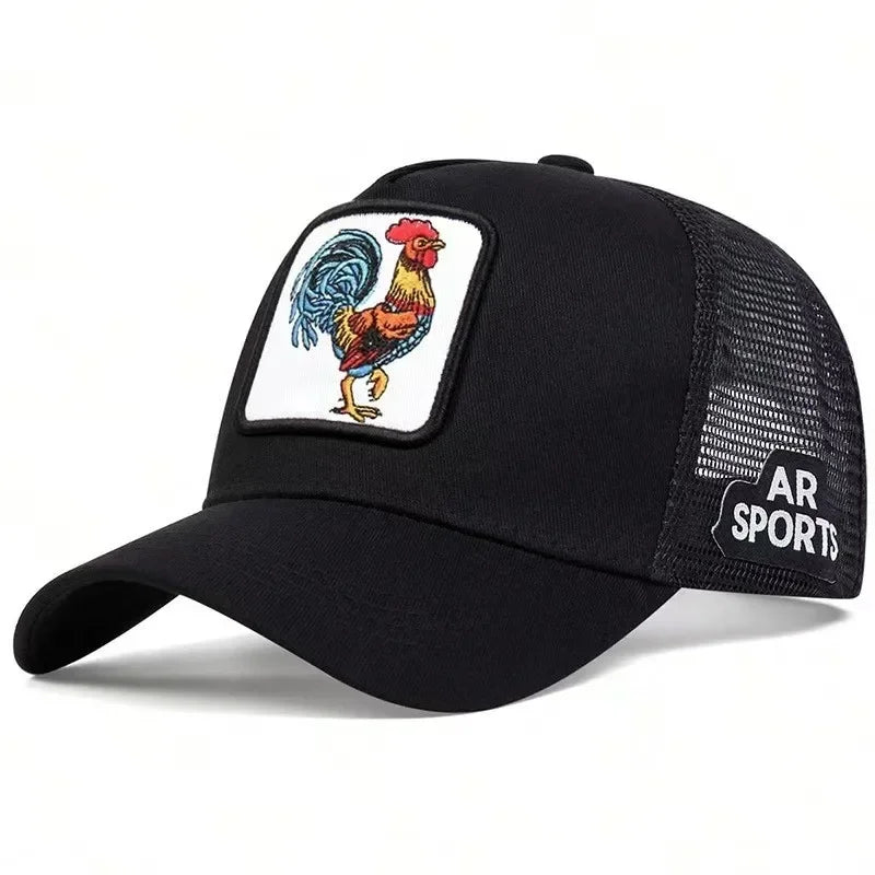 Animal embroidery net rooster hat male and female animal baseball cap hip Hop duck cap suitable for outdoor sports fishing visor