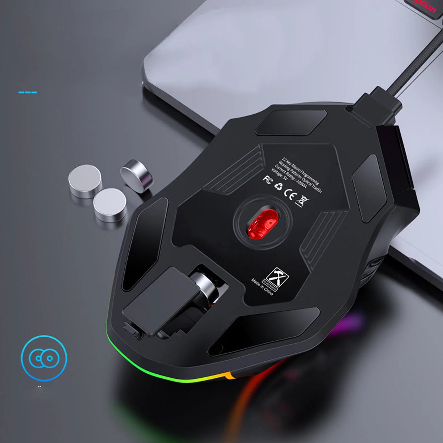 12800DPI Gaming Mouse RGB Wired 12800DPI 12 Keys Macro Definition Computer Replacement Accessories