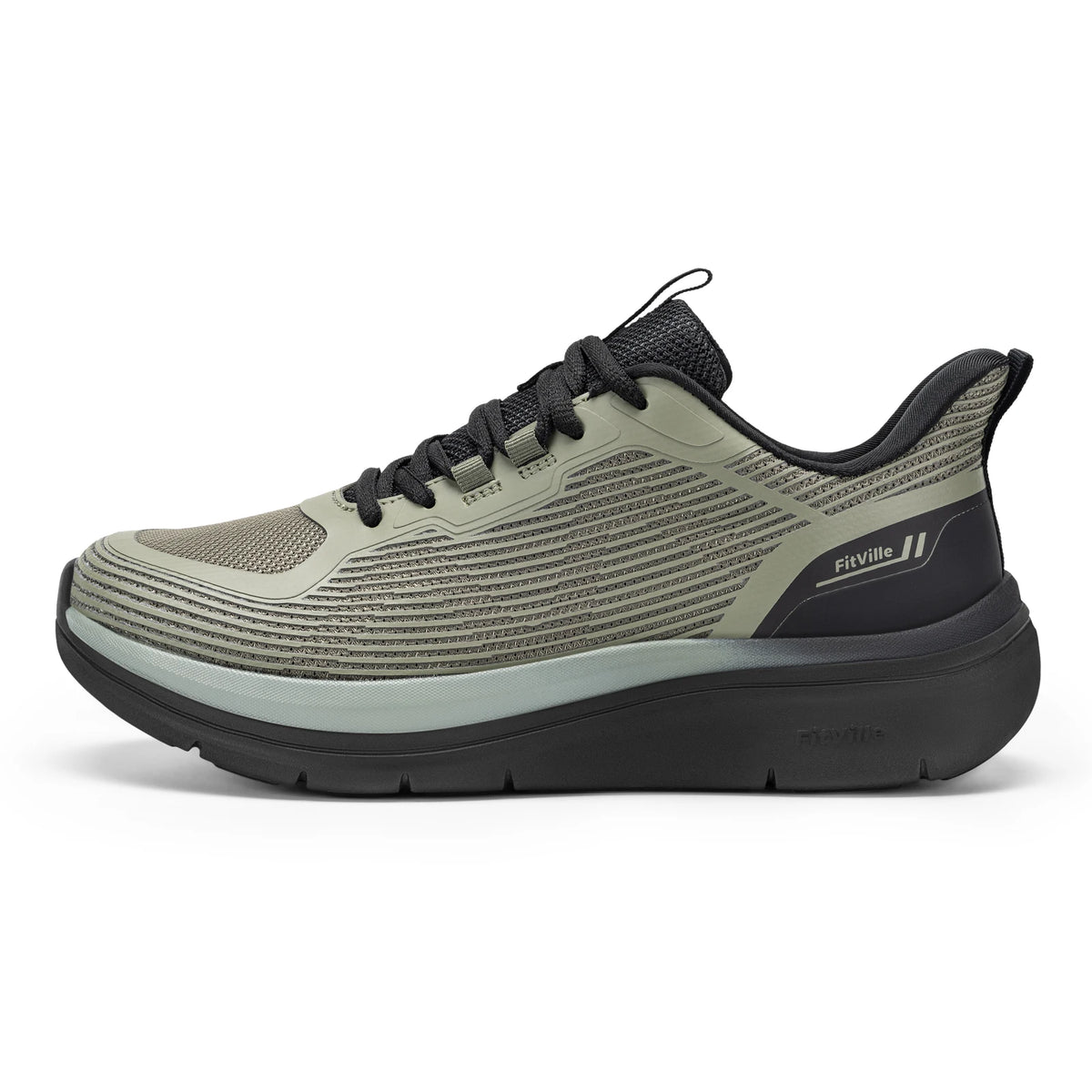 Fittington Men's Walking Shoes Extra Wide Sneakers Comfortable Lightweight Running Sports Shoes with Arch Support for Flat Feet