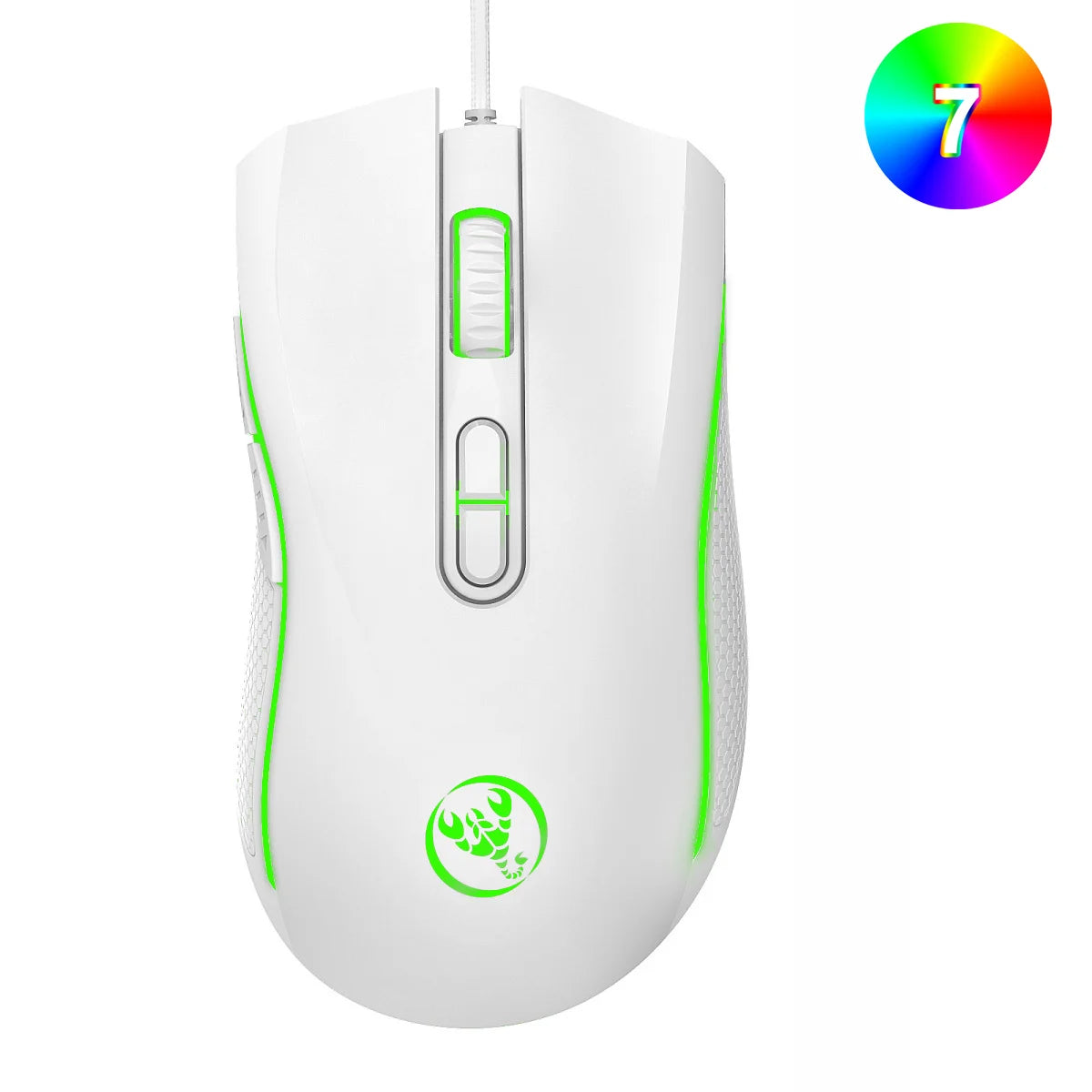Népszerű választás HXSJ A869 optikai, ergonomikus RGB ABS vezetékes gamer egér 4 szintű felbontásállítással laptophoz és PC-hez
