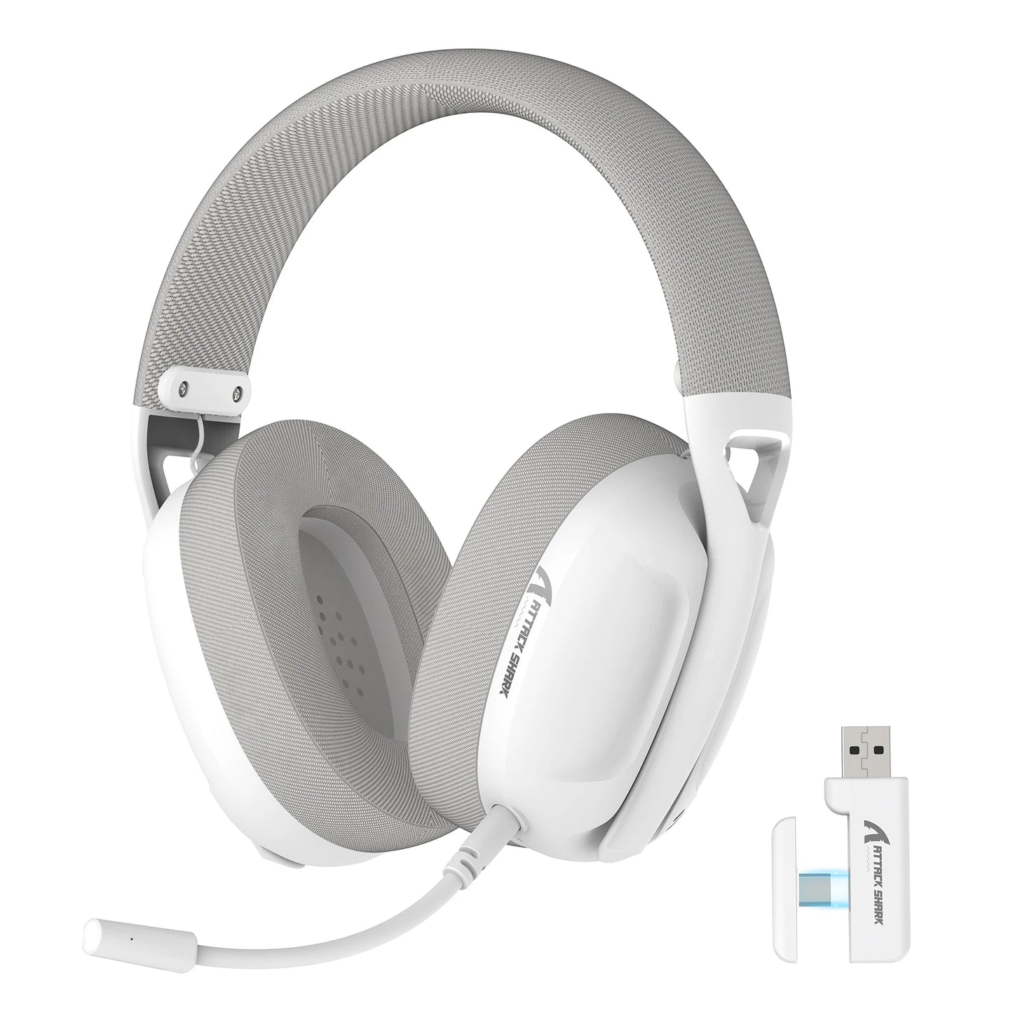 Auriculares gaming ATTACK SHARK L80 ultraligeros de 180g – Inalámbricos trimodo (Bluetooth 5.3 / 2.4G / con cable), sonido envolvente 5.1, drivers de 40mm, micrófono desmontable