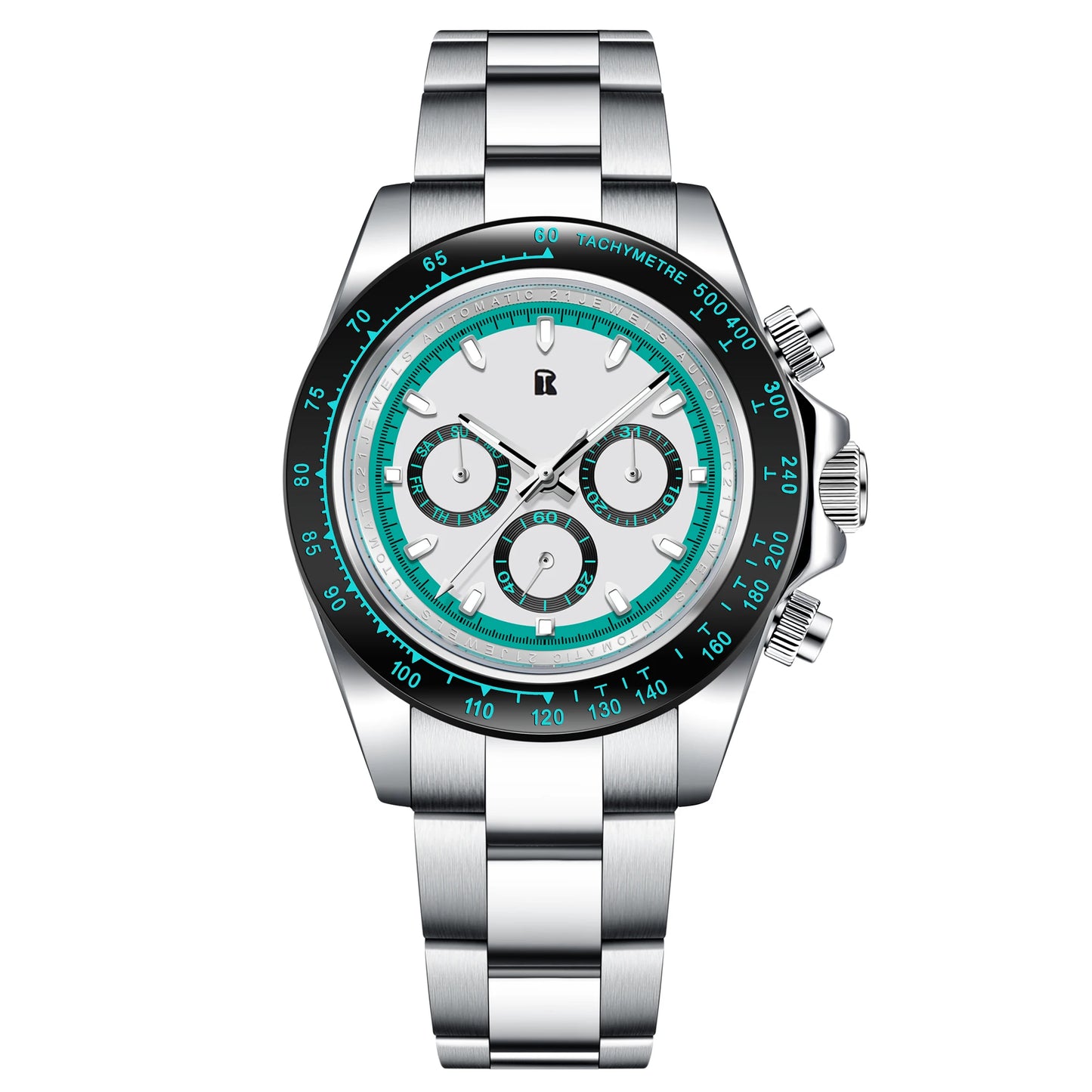 RollsTimi Men's Watches Top Luxury Sapphire Men's Mechanical Watches Calendar Week stainless steel waterproof relógios masculino