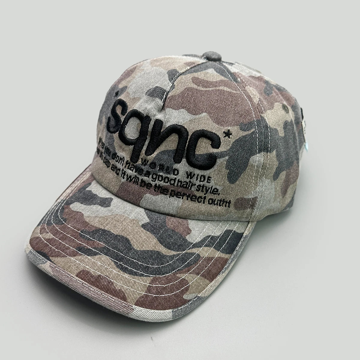 American Style CAMO Letter Embroidery Baseball Hats New Unisex Breathable Hip Hop Sunshade Versatile Niche Fashion Peaked Caps