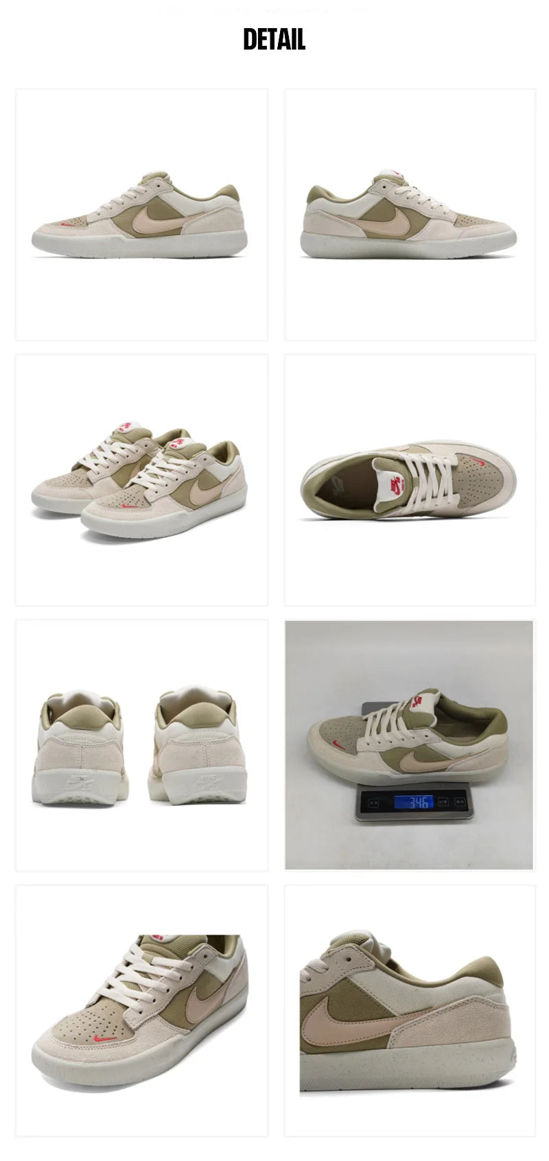 Nike Sb Force 58 Unisex Comfortable Versatile Durable Breathable Low-Top Sneakers White and Green Dv5477-106