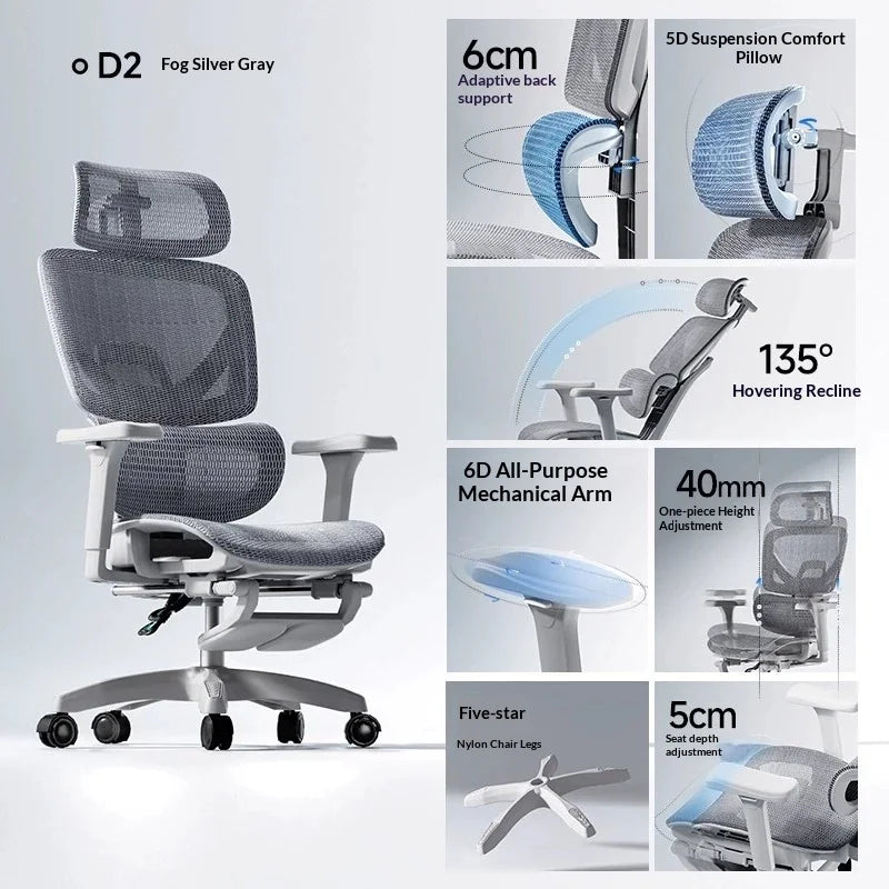 Ergonomic Office Mesh Chair Adjustable Executive Computer Chair with Rolling Swivel Base, Modern Gaming Chair for Home Office Desk Setup