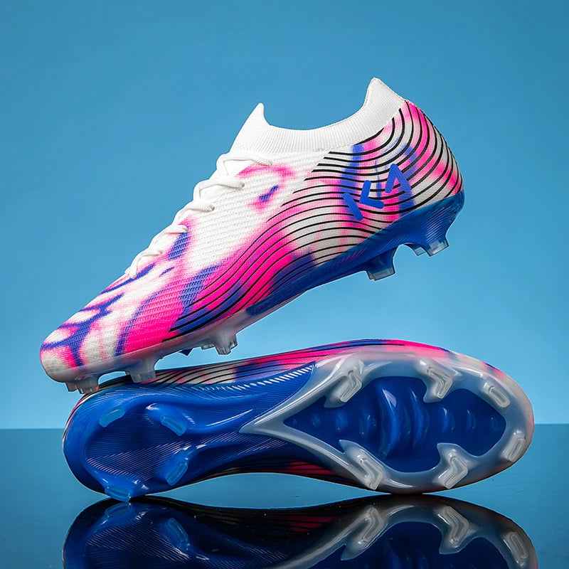 Nuevas zapatillas de fútbol para hombre, botas para césped exterior, tacos antideslizantes de alta calidad, caña alta y ligeras para niños, modelo superventas