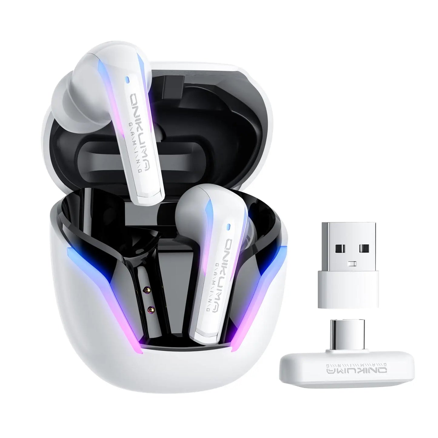 ONIKUMA T27 Wireless Earbuds Dual-mode Headset Independent Connection with Touch Control 2.4Ghz Low Latency Stereo Bluetooth