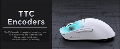 ATTACK SHARK X3 Wireless Gaming Mouse PixArt PAW3395 49g SUPERLIGHT, BT/2.4G Wireless/Wired, 6 Adjustable DPI up to 26000