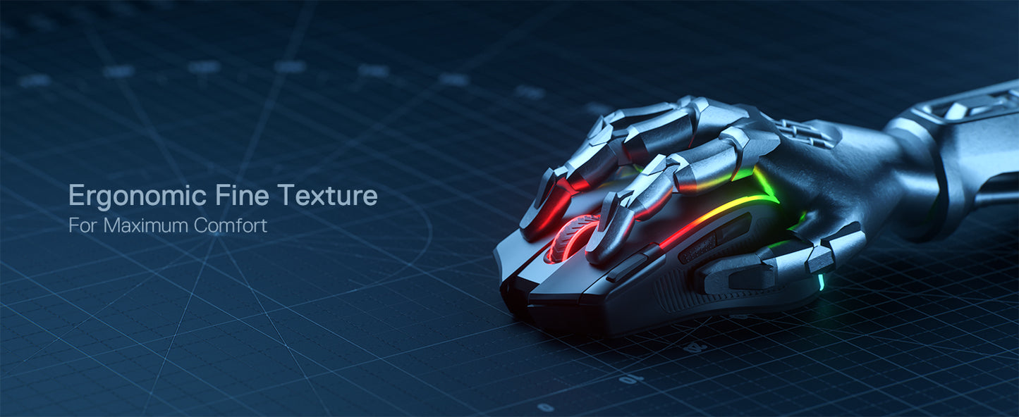 Redragon M612 PRO BT & 2.4 RGB Gaming Mouse, 8000 DPI Wired/Wireless Optical Gamer Mice, 11 Programmable Buttons & 6 Backlit Modes