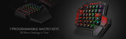 Redragon K585 Wired DITI One-Handed RGB Mechanical Gaming 42 Keys Type-C Gaming Hot-Swappable Wrist Rest Keyboard