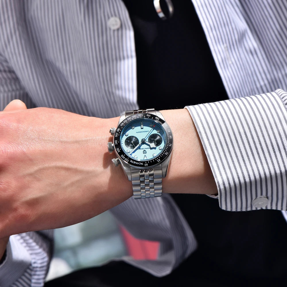 New PAGANI DESIGN 2026 Panda Retro Mens Watch Luxury Quartz Watch Men Speed Chronograph AR Sapphire Luminous Local Shipping