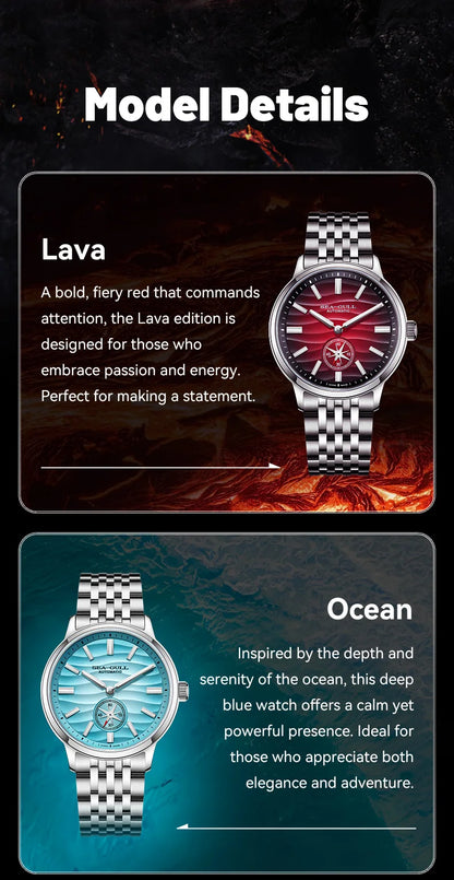 Seagull Watch 39.5mm Men's Watch 5Bar Waterproof Automatic Mechanical Watches Luminous Watches for Man 6180 relogio masculino