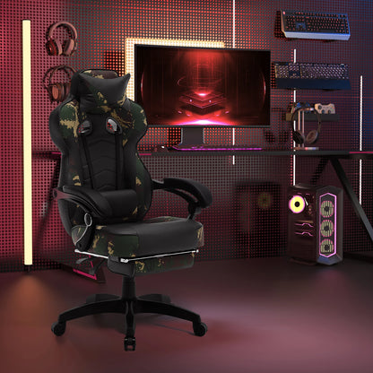 WOLTU Swivel  Gaming Racing Chair Desk Office Computer Chair Sports Seat with Headrest Lumbar Cushion Footrest Gamer Chair