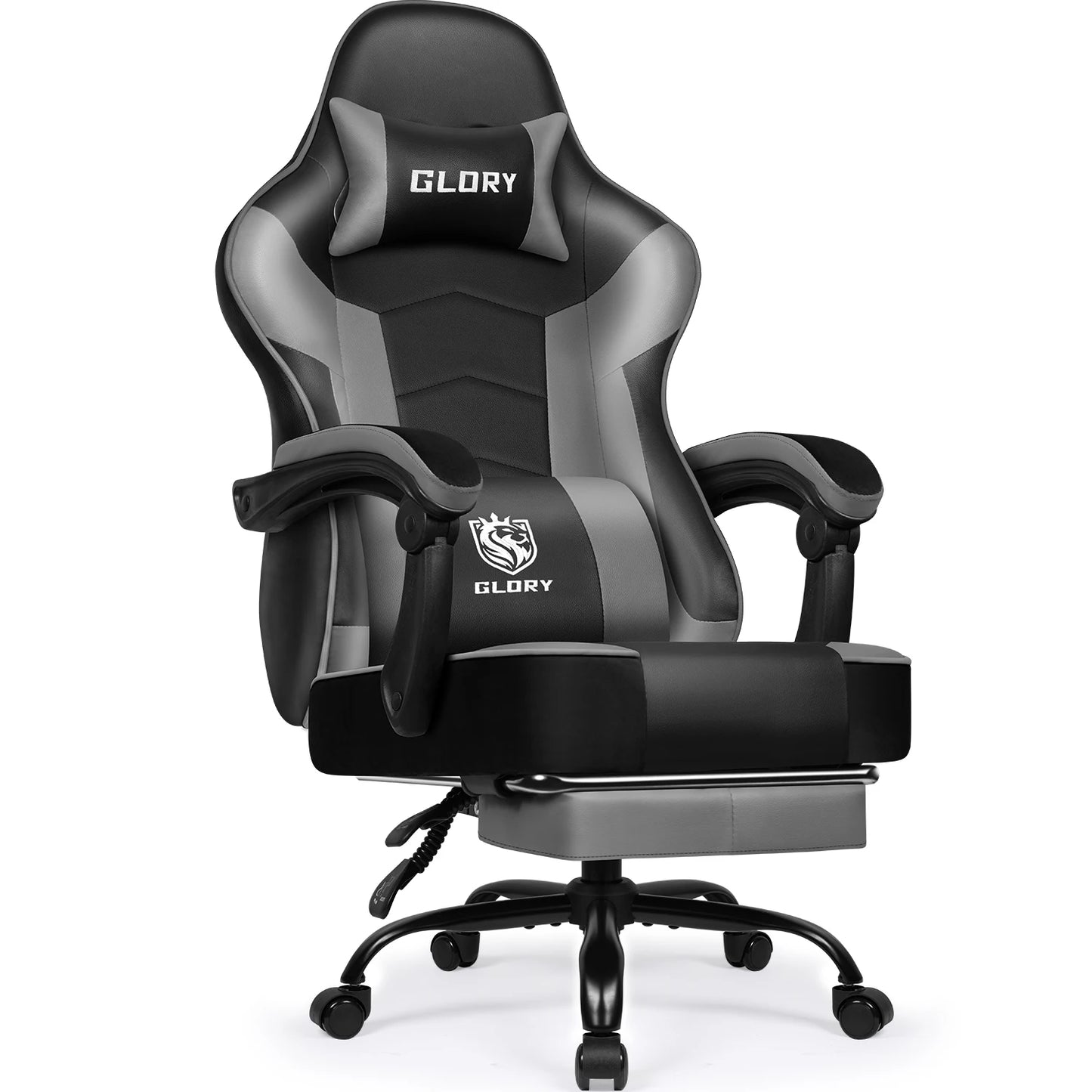 HIAZURM Ergonomic Gaming Chair for Adults with Footrest, Adjustable Office Computer Chair, Reclining Backrest 90°–170°, Heavy-Duty 150kg Capacity