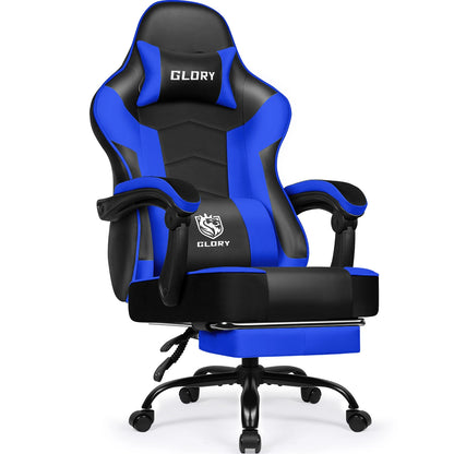 HIAZURM Ergonomic Gaming Chair for Adults with Footrest, Adjustable Office Computer Chair, Reclining Backrest 90°–170°, Heavy-Duty 150kg Capacity