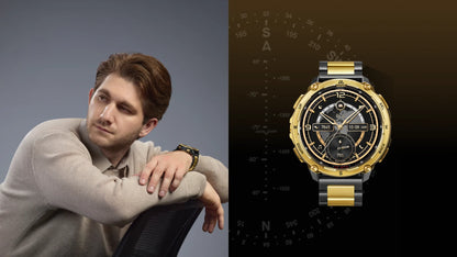 KOSPET Tank T4 SE robuust smartwatch voor heren, militaire kwaliteit, volledig roestvrij staal, GPS, 100 m waterdicht, 45 m vrijduiken, gezondheidsmonitor