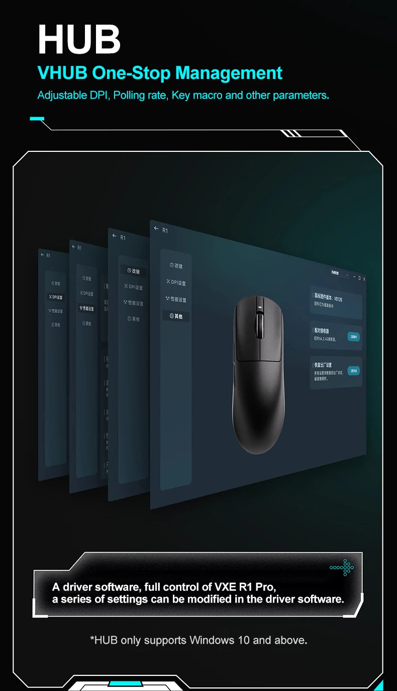 ATK VXE Dragonfly R1 Pro MAX langaton pelihiiri PAW3395 R1 SE Plus mukautettava Esports FPS -hiiri, ladattava ja kevyt