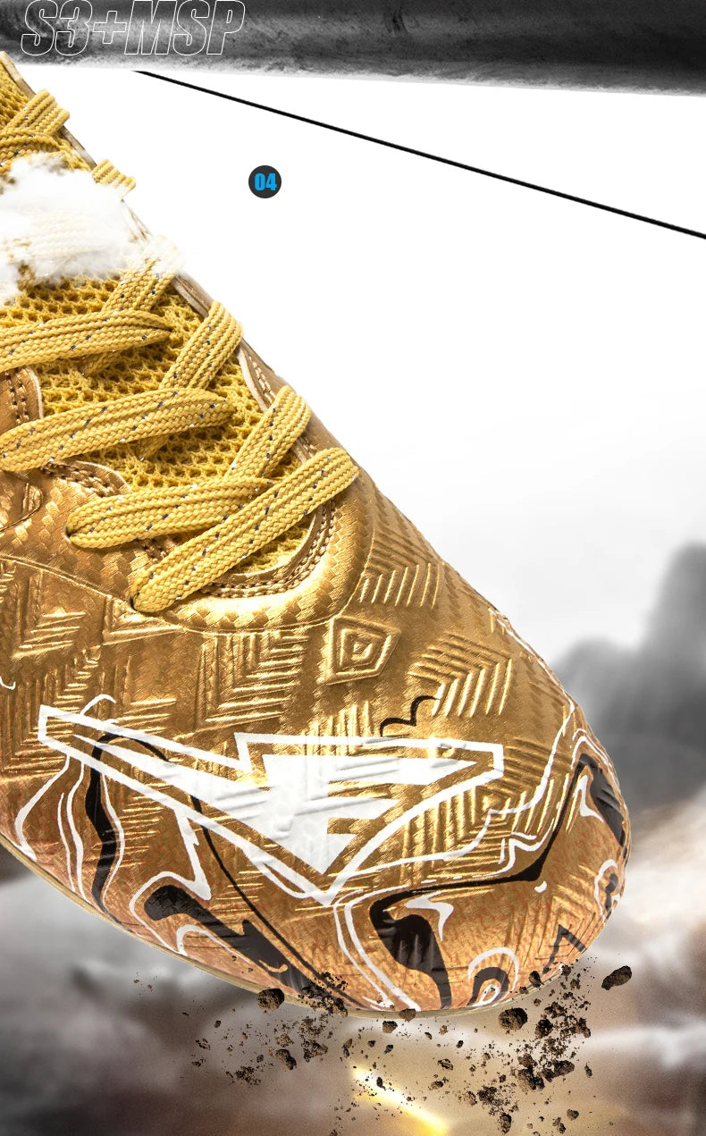 Pro Performance High-Cut Soccer Boots FG TF Studs Breathable Lightweight Cleats for Outdoor Grass and Turf Training Matches