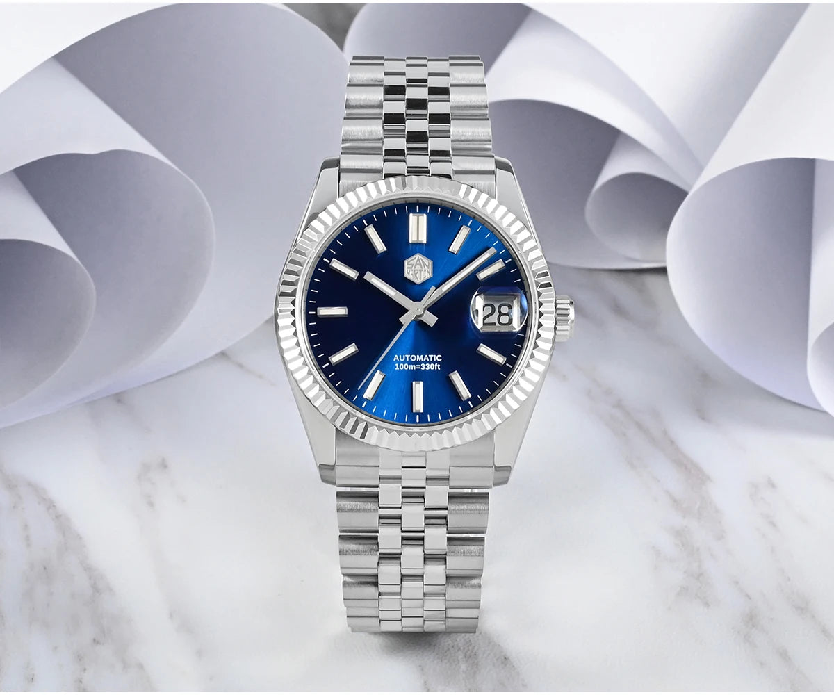 San Martin 36.5mm Men's Dress Watch Top Brand Luxury Automatic Mechanical Fashion Couples Watches Sapphire Waterproof 100m BGW9