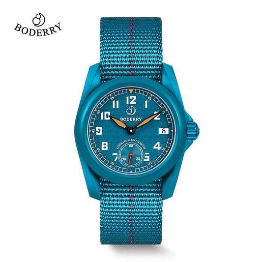 BODERRY Men's Field Watches Titanium Automatic Top Brand Wristwatch 100M Waterproof Clock Military Watch for Men