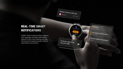 KOSPET Tank T4 SE robuust smartwatch voor heren, militaire kwaliteit, volledig roestvrij staal, GPS, 100 m waterdicht, 45 m vrijduiken, gezondheidsmonitor