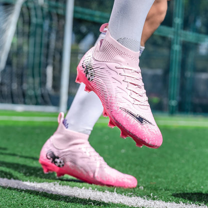 Pro Performance HighCut Soccer Boots FG Long Studs Breathable Lightweight Cleats for Outdoor Grass Matches and Daily Training