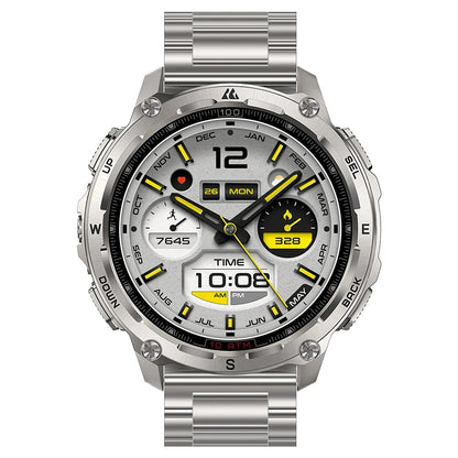 KOSPET Tank T4 SE robuust smartwatch voor heren, militaire kwaliteit, volledig roestvrij staal, GPS, 100 m waterdicht, 45 m vrijduiken, gezondheidsmonitor