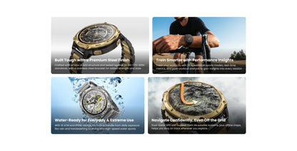 KOSPET Tank T4 SE robuust smartwatch voor heren, militaire kwaliteit, volledig roestvrij staal, GPS, 100 m waterdicht, 45 m vrijduiken, gezondheidsmonitor