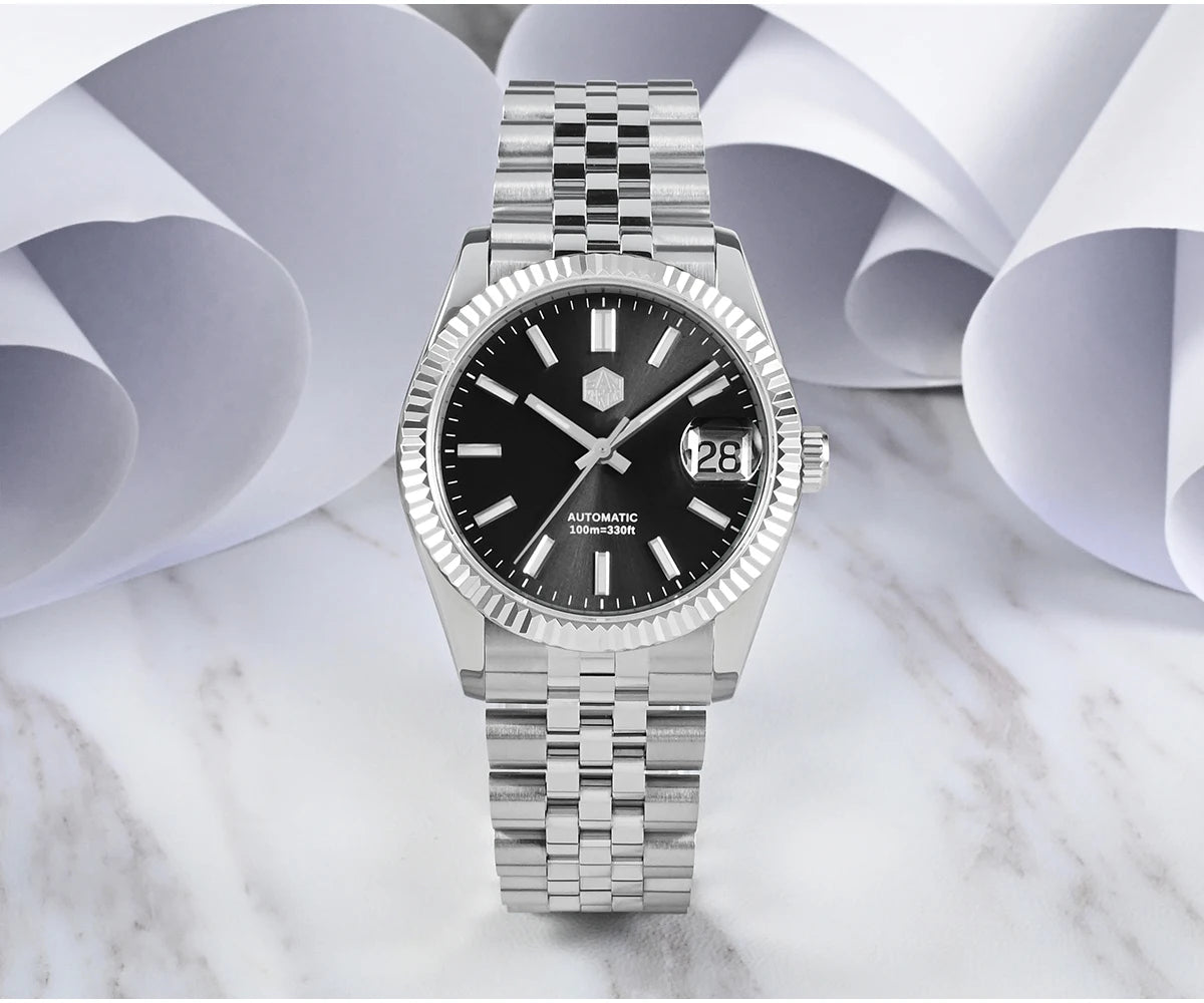 San Martin 36.5mm Men's Dress Watch Top Brand Luxury Automatic Mechanical Fashion Couples Watches Sapphire Waterproof 100m BGW9