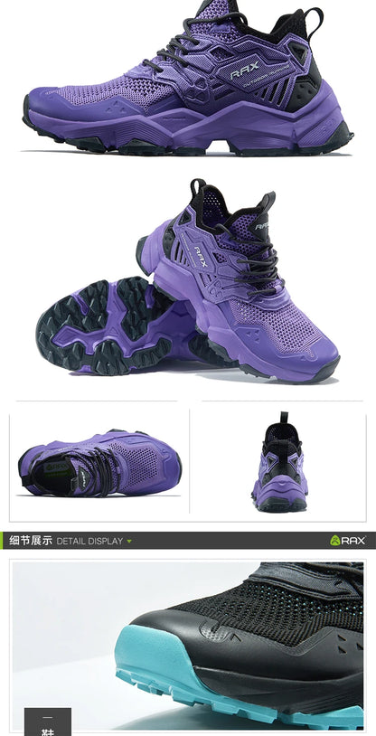 RAX Running Shoes Men & Women Outdoor Sport Breathable Lightweight Sneakers Air Mesh Upper Anti-Slip Natural Rubber Outsole