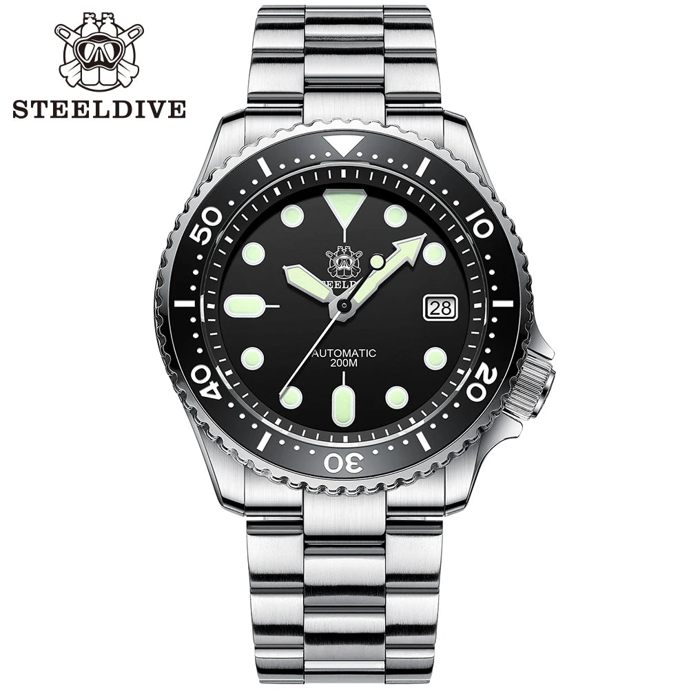 Steeldive SD1973 Men's Dive Watch Automatic Mechanical Men's Watch NH35 Bracelet 41mm Diver Watch