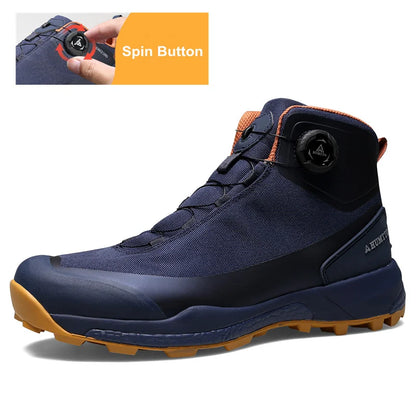 HUMTTO Scarpe da trekking impermeabili, stivaletti da montagna neri, sneakers da campeggio da uomo, scarpe tattiche sportive di sicurezza per arrampicata