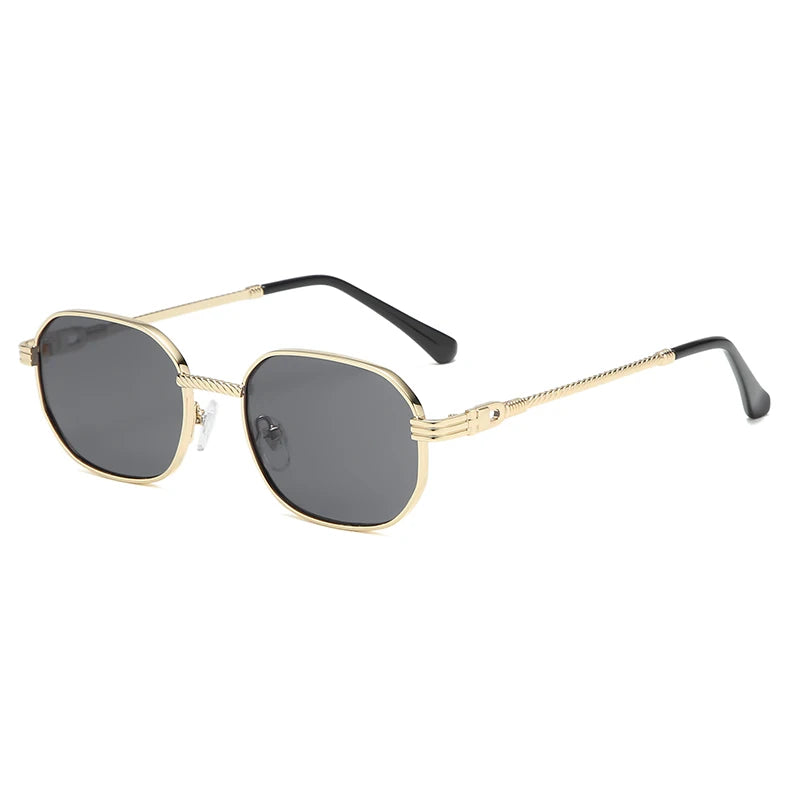 1/3pcs Fashion Rectangle Sunglasses Women UV400 Thread Design Metal Frame Sun Glasses Trendy Punk Style Black Gold Shade Unisex