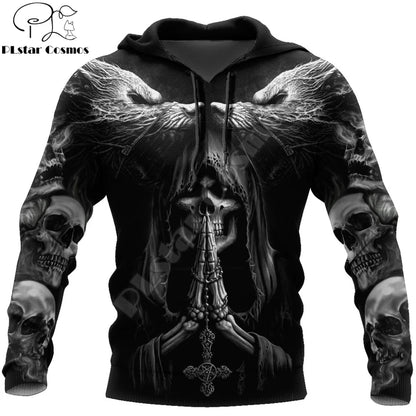 Jesienna moda – bluzy z kapturem z nadrukiem 3D przedstawiającym czaszkę wilka Fenrir na całej powierzchni – męska bluza z kapturem, unisex, zapinana na zamek, swobodna kurtka DW0364