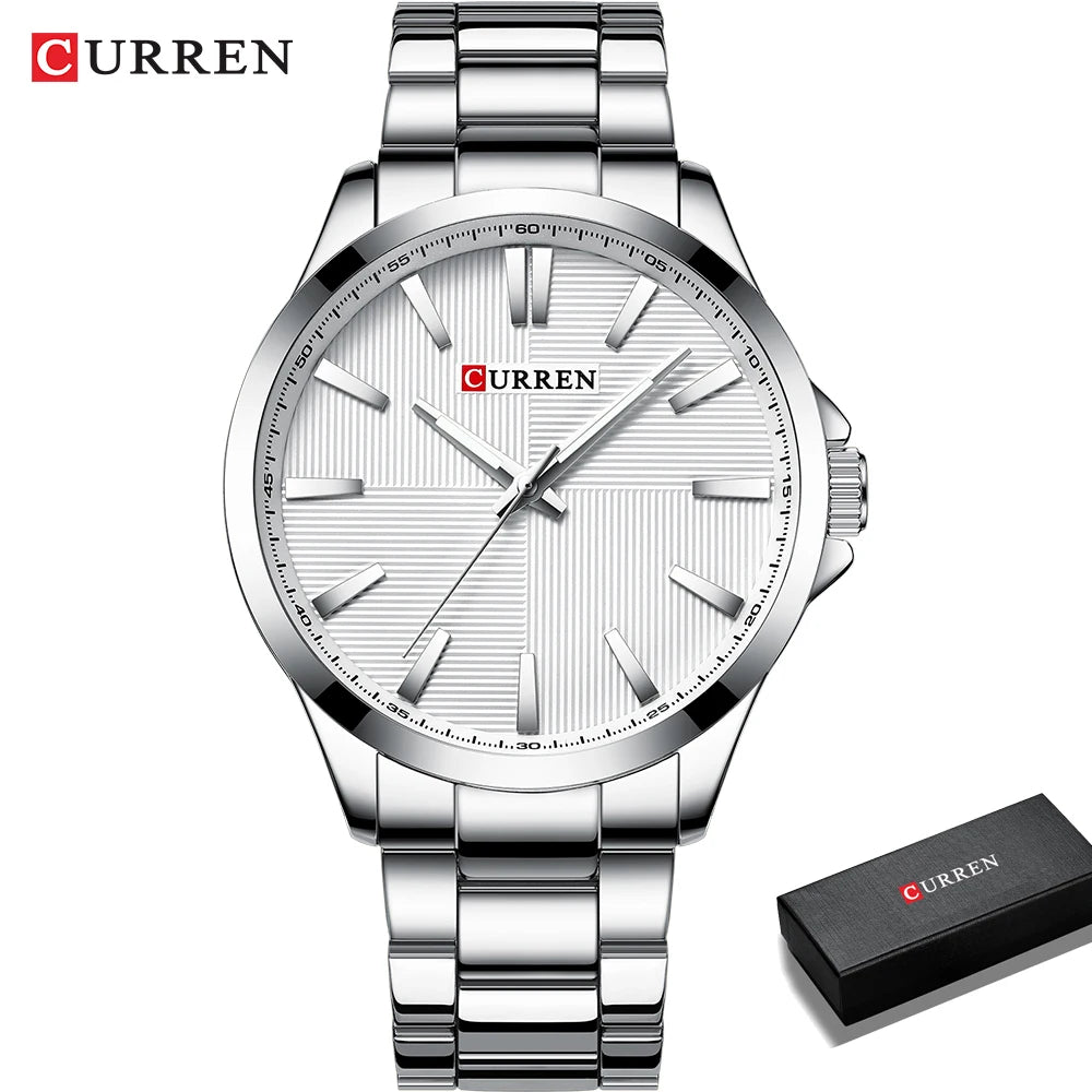Relógio de homem CURREN – Modelo de luxo, estanque, estilo militar, em aço inoxidável – Relógio de pulso desportivo (ref. 8322)