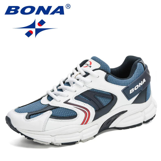 BONA New Designers Action Läder- och nätmaterial Herrlöparskor Sneakers Träningsskor Lätta halkfria utomhuspromenadskor för män
