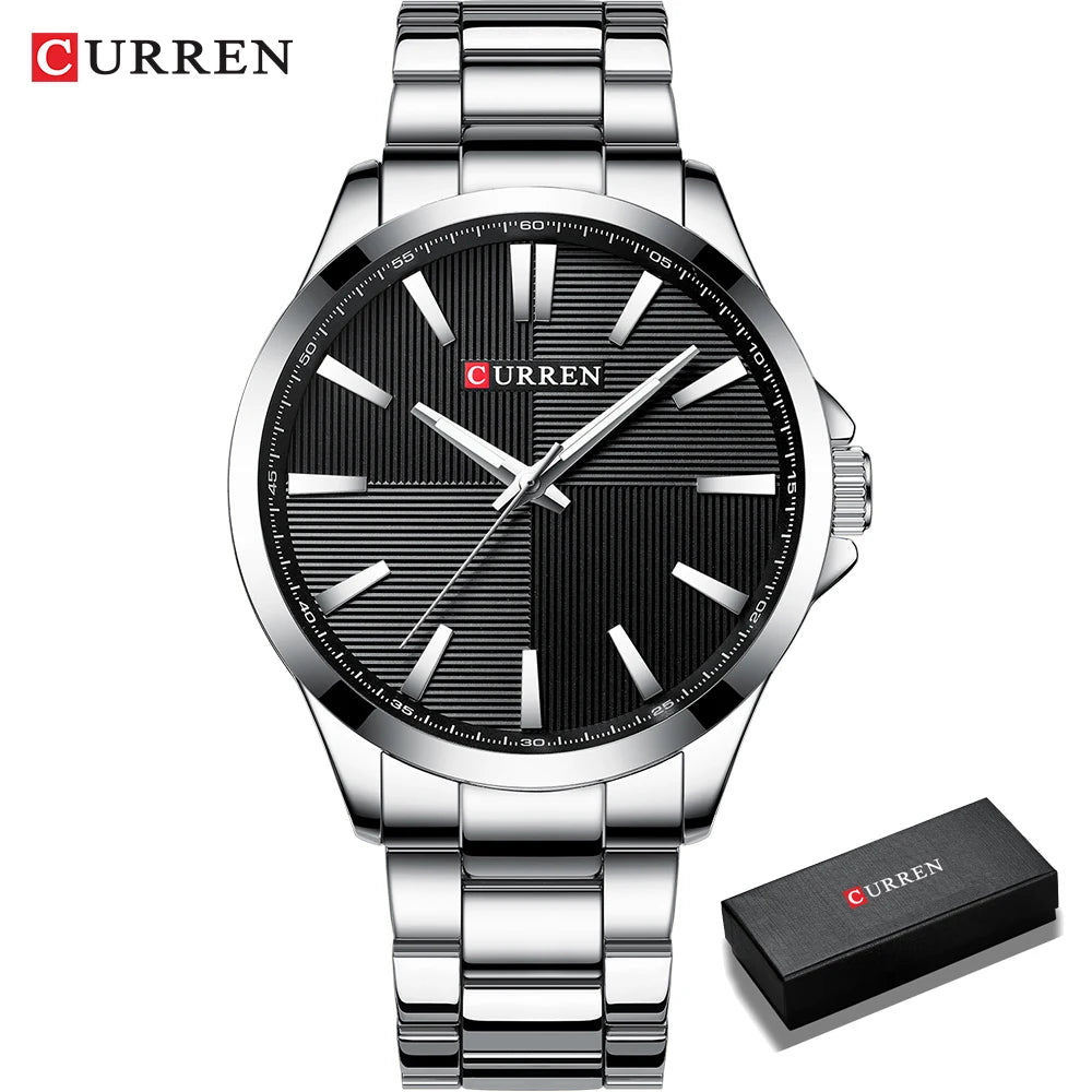 Relógio de homem CURREN – Modelo de luxo, estanque, estilo militar, em aço inoxidável – Relógio de pulso desportivo (ref. 8322)