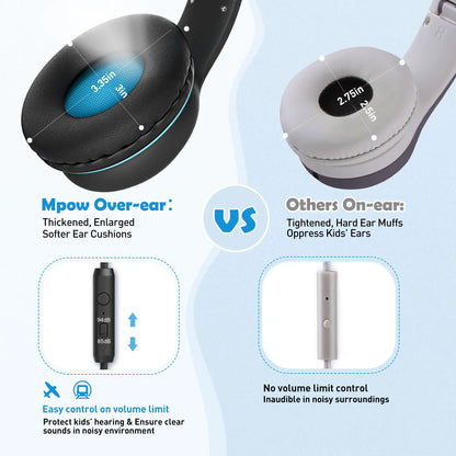 Écouteurs filaires Ow CH6S avec microphone pour enfants, matériau de qualité alimentaire, écouteurs supra-auriculaires pour enfants, IPad Kindle Morning, Max 85dB