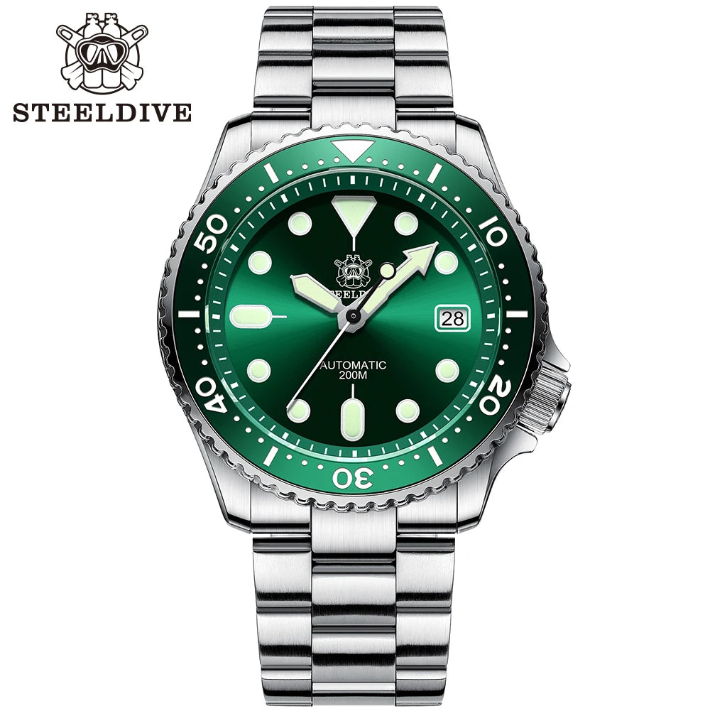 Steeldive SD1973 Men's Dive Watch Automatic Mechanical Men's Watch NH35 Bracelet 41mm Diver Watch