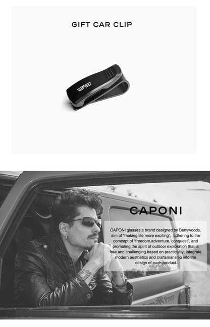 Ochelari de soare polarizați pentru bărbați CAPONI, Seiko, din titan pur, fotocromatici, pentru activități în aer liber și conducere, UV400, ochelari de soare de marcă originală BS50004