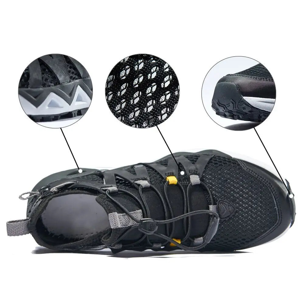 Rax Men's Aqua Upstreams Quick-drying Breathable Fishing Shoes Women Hole PU Insole Anti-slip Water Shoes Hiking