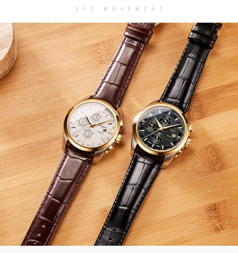 Men's Watch New Carnival Automatic Watches Men Business Mechanical Clock Leather Strap Waterproof Luxury Brand Clock