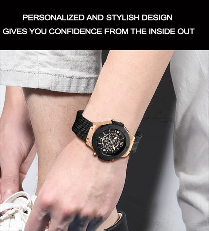 Herenhorloge Luxe Sport Siliconenband Japans uurwerk Kalender Kwarts Waterdicht horloge Relogio Masculino