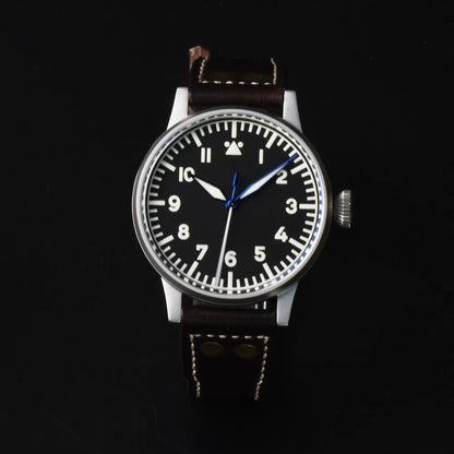 Hruodland 2025 New Pilot Men's Automatic Mechanical Watch PT5000 Sapphire Luminous C3 Stainless Steel Waterproof 10Bar Watch