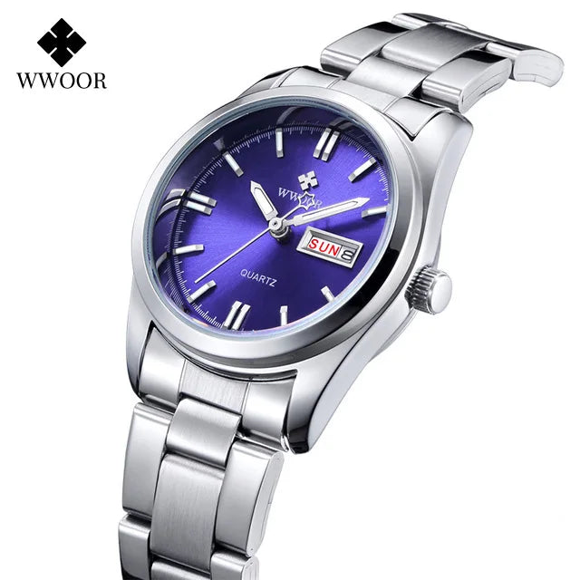 Montre Femme 2024 WWOOR Fashion Ladies Watches Waterproof Quartz Silver Clock Women Automatic Date Dress Wrist Watch Reloj Mujer