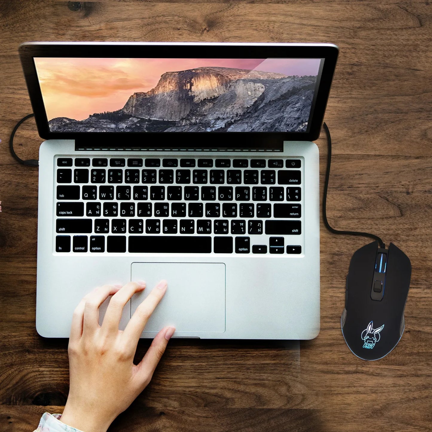 Färgstark lysande USB-C-mus med ljudavstängning för bärbar dator med Type-C – gamingmus