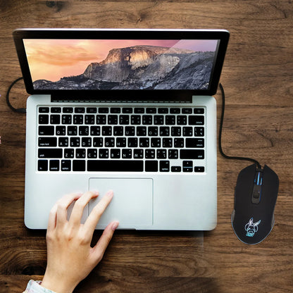 Färgstark lysande USB-C-mus med ljudavstängning för bärbar dator med Type-C – gamingmus