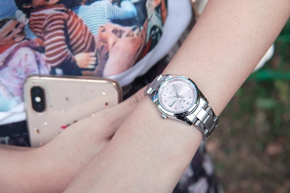 Montre Femme 2024 WWOOR Fashion Ladies Watches Waterproof Quartz Silver Clock Women Automatic Date Dress Wrist Watch Reloj Mujer
