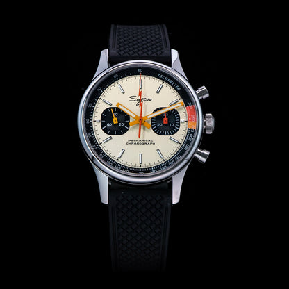 Sugess Pilot Watch ST19 Origin Movement Swanneck Wristwatch Mechanical Chronograph Sapphire Crystal Military Limited Racing 1963