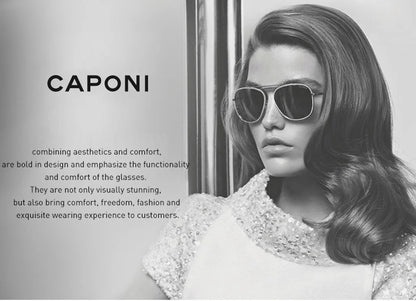 CAPONI New Polarized Women Sunglasses Fshion Luxury Acetate Outdoor Original Design Eyewear UV400 Protection Brown Shade CP36023
